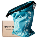 green-goose rPet bread bag XL 42x28cm in teal with its box (2 items)