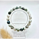 Edelsteen armband met 8mm mosagaat kralen van Moonlight Gemstones