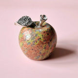 Mini Edelsteen Appel met Strass Steentjes — Unakite, Moonlight Gemstones