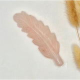 Edelsteen Veer Carving – rozenkwarts feather, roze, ca. 10 cm, Moonlight Gemstones