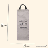 Katoenen Broodzak XXL van green-goose, wit/zwart, 27x70 cm, zwarte handvatten