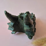 XL Edelsteen Groene Jade Draken Schedel, groene jade dragon skull, 700g