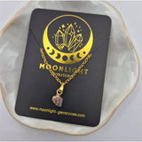 Goudkleurige ketting met hanger van ruwe Herkimer-diamant (1 cm), Moonlight Gemstones