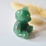 Faceted gemstone bear, 4cm, green aventurine crystal by Moonlight Gemstones