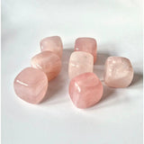 Mini rose quartz cubes, Moonlight Gemstones, 2–3 cm pale pink tumbled stones, 8 pcs