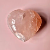 Moonlight Gemstones vuurkwarts hart, grote roze hematoïde kwarts edelsteen