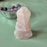 Rozenkwarts Boeddha kristal snijwerk, Moonlight Gemstones