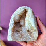 Edelsteen Druzy Pink Amethist Geode Freeform, XL, 939 g, Moonlight Gemstones