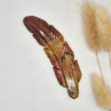 Edelsteen Veer Carving polychrome jasper feather, ~10 cm, Moonlight Gemstones
