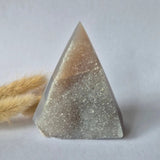 Druzy gray agate standing crystal pyramid, Moonlight Gemstones, 238g