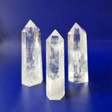 Moonlight Gemstones three clear quartz crystal towers (obelisks) with pointed tips