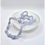 Blue lace agate chip bracelet, 19 cm, pale blue gemstone jewelry