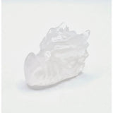 Dragon skull carved from bergkristal (clear quartz), 4 cm