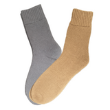 green-goose Alpaca Sokken, medium dik, gray and camel, 2 Paar