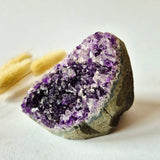 Amethist cluster 312 g op natuurlijke matrix; donkerpaarse kristallen, Moonlight Gemstones