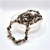 Smoky quartz chip bracelet, 19 cm, translucent brown beads