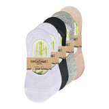 Green-goose Bamboe Dames Footies 5-pair multicolor set, size 36-42; bamboo fiber no-show ankle socks for women