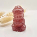 Edelsteen Strawberry Quartz Buddha statue, 5 cm, Moonlight Gemstones