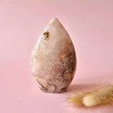 Druzy Roze Amethyst freeform stone with pale pink hues and natural inclusions