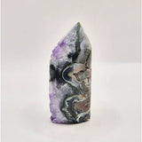 Amethist Agaat Punt Uruguay 97g Moonlight Gemstones druzy edelsteen met natuurlijke agaatbanden paarse amethist drusy