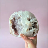 XXL druzy amethist geode freeform met roze kristallen, 2776 g, statement piece