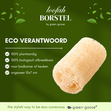 Loofah scrub sponge by green-goose, natural beige, eco-friendly for kitchen or bath