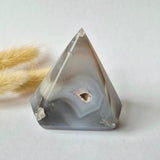 Druzy Grijze Agaat Diamant Staande Edelsteen Kristal - #35 187g