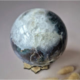 Moss agate druzy geode sphere by Moonlight Gemstones, 110mm, 1745g