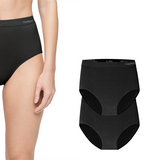 Gaubert naadloze bamboe high waist slips, zwart, 2 stuks