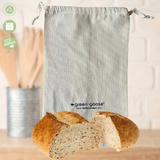 green-goose Bio Katoenen Broodzak cotton, eco-friendly bread bag in natural gray with two bread halves
