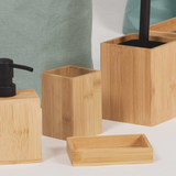 green-goose Bamboe Tandenborstelhouder set of 4; natural bamboo toothbrush holders.