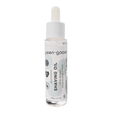 green-goose Natuurlijke Scheerolie shaving oil bottle, clear glass with white dropper cap, 30 ml