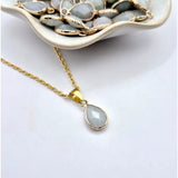 Goudkleurige ketting met amazoniet-waterdruppelhanger (1 cm), Moonlight Gemstones