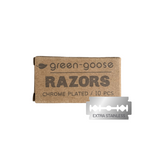 green-goose Razors chrome plated set, 10 pcs; box and extra stainless blade