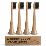 green-goose Sonicare adult toothbrush heads, plant-based beige plastic, set of 4