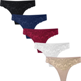 Gaubert Brazilian Slip 5-pack by green-goose in black, navy, burgundy, white, and nude lace Biokatoen.
