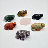 Mini Edelsteen Schildpad 2,5 cm amethist, Moonlight Gemstones, set of 7 gemstone turtles