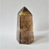 Rare golden rutile smoky quartz tower, AA+, 300g, brown with golden needle inclusions