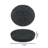 green-goose Bamboe Houtskool Cellulose Sponsjes, 20 stuks; zwarte ronde sponsjes, 7 cm diameter, 1 cm dik