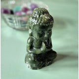 Nefriet Jade Boeddha Kristalsnijwerk 10 cm, groene jade beeld