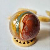 Ocean Jasper Polychroom Edelsteen Bol 55mm – Rood Oranje Uniek Patroon