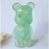 Moonlight Gemstones Groene Fluoriet Beer Carving, green fluorite bear sculpture, 12 cm, 508 g