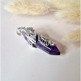 Amethist hanger met zilverkleurige houder en sierlijke filigree-zetting, Moonlight Gemstones