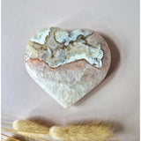 Pink amethyst druzy heart stone, 8–10 cm, Moonlight Gemstones