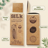 green-goose Silk dental floss boxes; two peppermint floss boxes, plastic-free, 300 cm silk floss packaging
