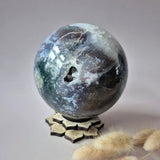 Moss agate druzy geode sphere by Moonlight Gemstones, 110mm, 1745g