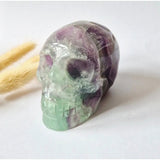 Fluorite skull crystal by Moonlight Gemstones, purple-green hues, 460 g