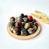 Edelsteen African Bloodstone trommelstenen, Moonlight Gemstones handstones, 2 cm, polished red-green-black stones