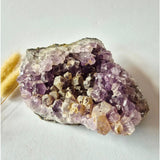 Amethyst cluster on matrix, natural purple crystals, 1044 gram