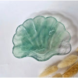 Edelsteen Carving Schaal Schelpvorm Groene Fluoriet #33 - Uniek Cadeau